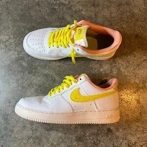 Nike Air Force 1 Low Mama Yellow Pink White Sneakers Size 10